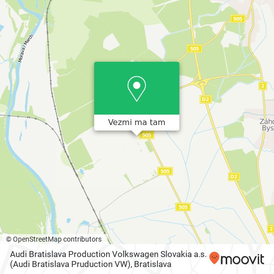 Audi Bratislava Production Volkswagen Slovakia a.s. (Audi Bratislava Pruduction VW) mapa
