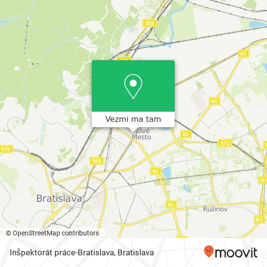 Inšpektorát práce-Bratislava mapa
