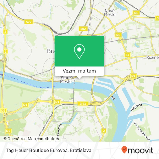 Tag Heuer Boutique Eurovea mapa