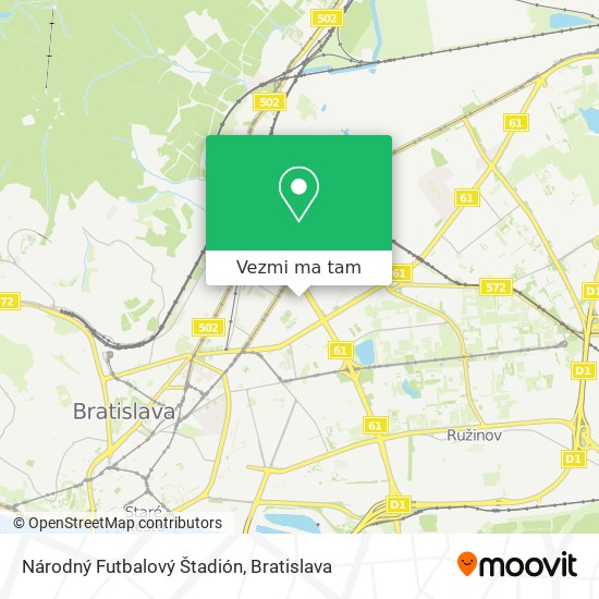 Národný Futbalový Štadión mapa