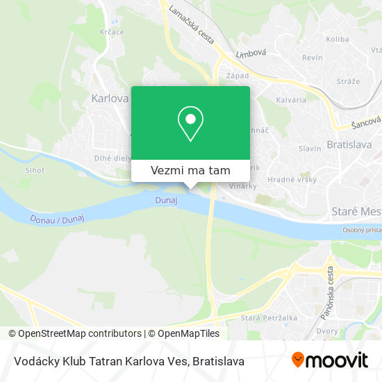 Vodácky Klub Tatran Karlova Ves mapa