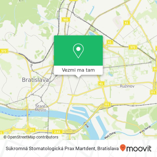 Súkromná Stomatologická Prax Martdent mapa