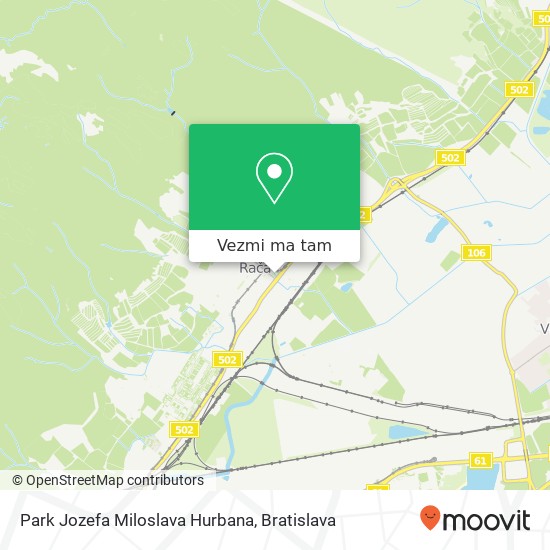 Park Jozefa Miloslava Hurbana mapa