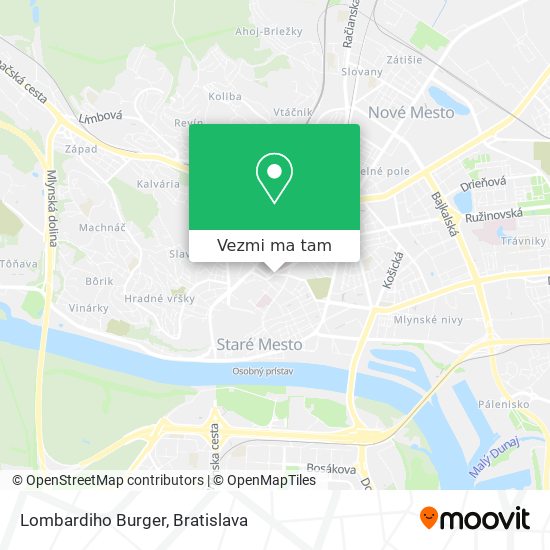 Lombardiho Burger mapa