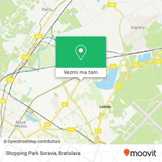 Shopping Park Soravia mapa