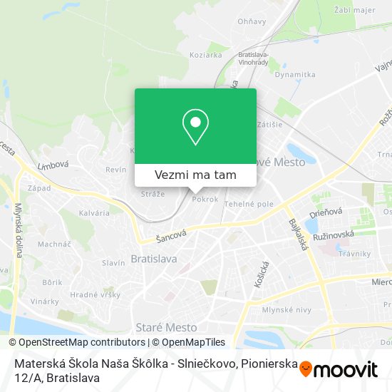 Materská Škola Naša Škôlka - Slniečkovo, Pionierska 12 / A mapa
