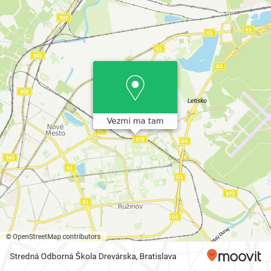 Stredná Odborná Škola Drevárska mapa