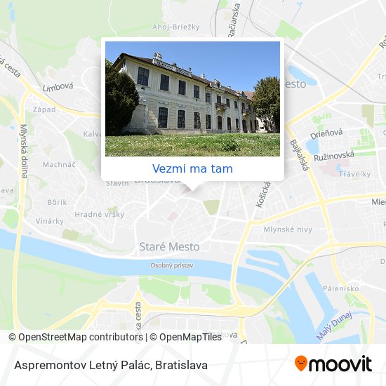 Aspremontov Letný Palác mapa