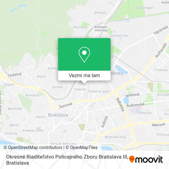 Okresné Riaditeľstvo Policajného Zboru Bratislava III mapa