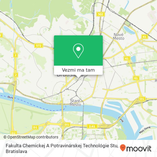 Fakulta Chemickej A Potravinárskej Technológie Stu mapa