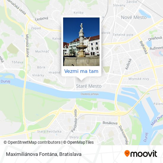 Maximiliánova Fontána mapa