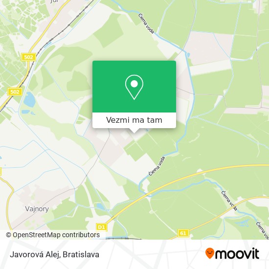 Javorová Alej mapa