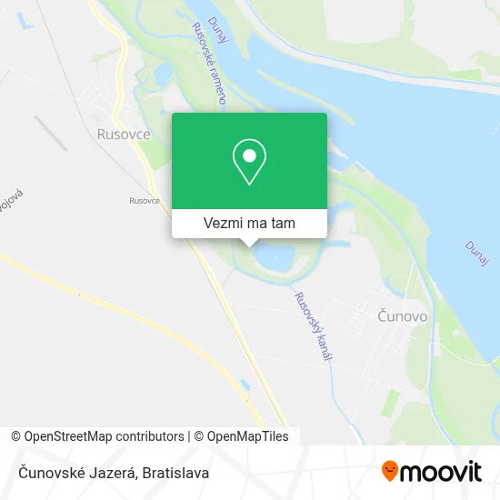 Čunovské Jazerá mapa