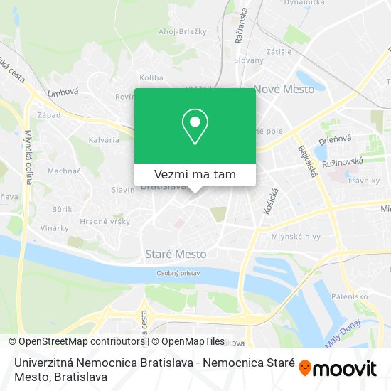 Univerzitná Nemocnica Bratislava - Nemocnica Staré Mesto mapa