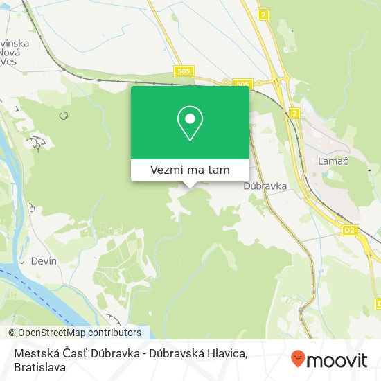 Mestská Časť Dúbravka - Dúbravská Hlavica mapa