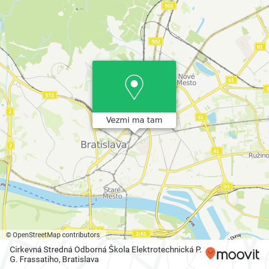 Cirkevná Stredná Odborná Škola Elektrotechnická P. G. Frassatiho mapa