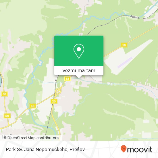 Park Sv. Jána Nepomuckého mapa