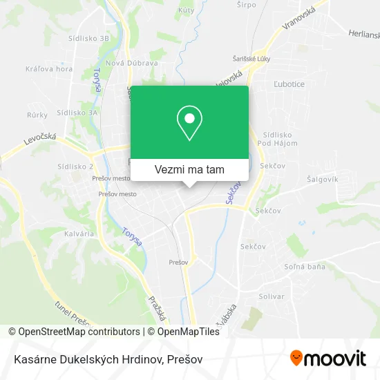 Kasárne Dukelských Hrdinov mapa