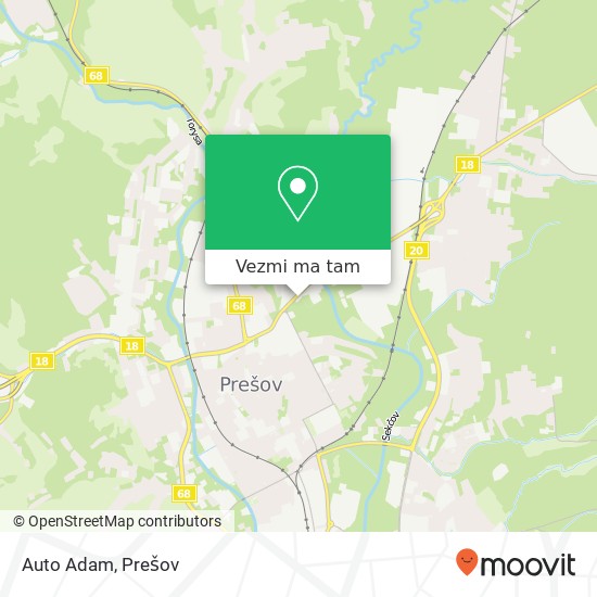 Auto Adam mapa