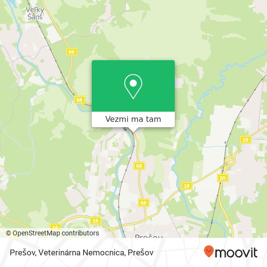 Prešov, Veterinárna Nemocnica mapa