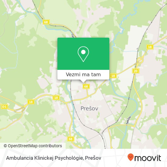 Ambulancia Klinickej Psychológie mapa