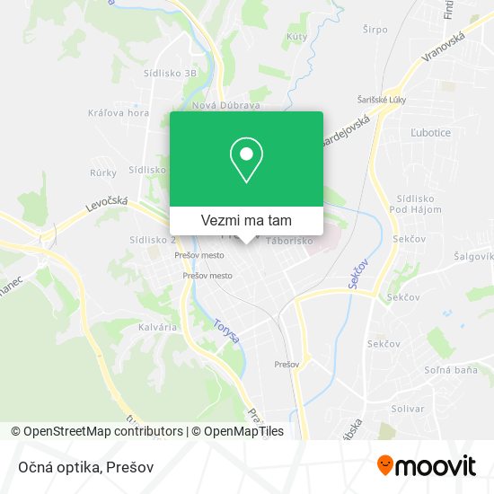 Očná optika mapa