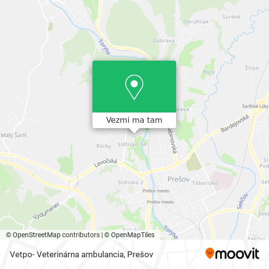 Vetpo- Veterinárna ambulancia mapa