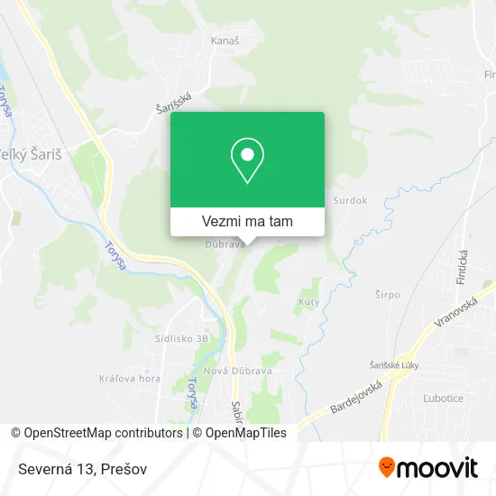 Severná 13 mapa