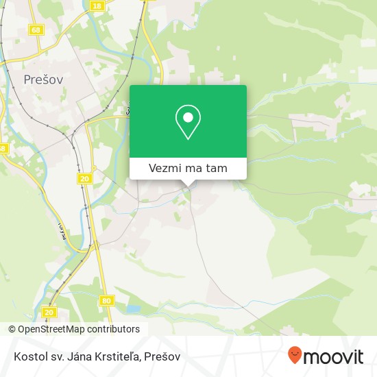 Kostol sv. Jána Krstiteľa mapa