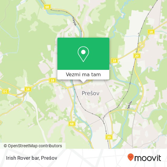 Irish Rover bar mapa