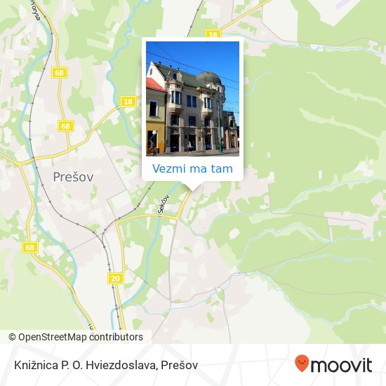 Knižnica P. O. Hviezdoslava mapa