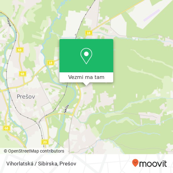 Vihorlatská / Sibírska mapa