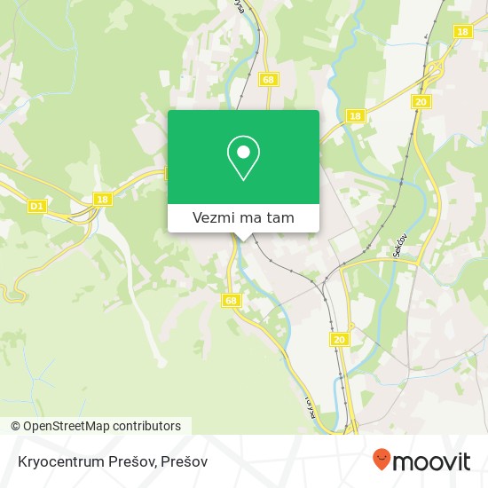 Kryocentrum Prešov mapa