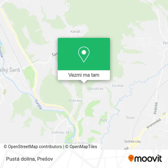Pustá dolina mapa