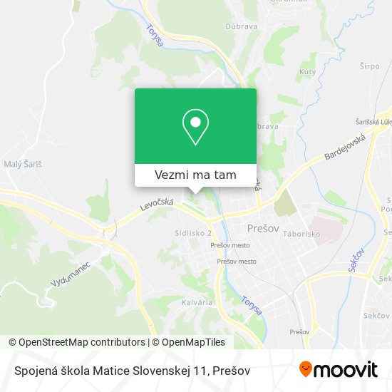 Spojená škola Matice Slovenskej 11 mapa