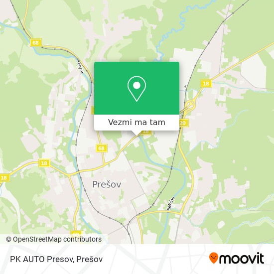 PK AUTO Presov mapa