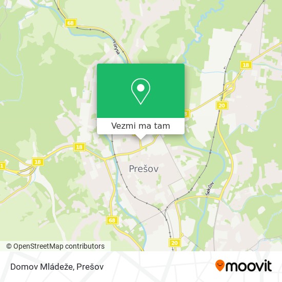 Domov Mládeže mapa