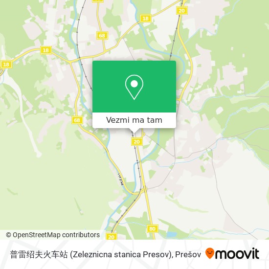 普雷绍夫火车站 (Zeleznicna stanica Presov) mapa