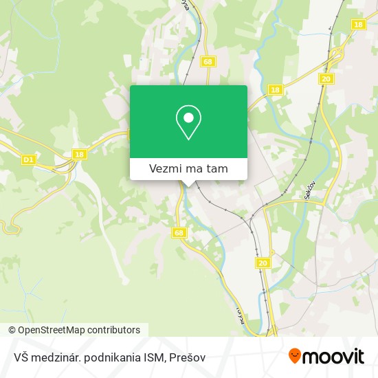 VŠ medzinár. podnikania ISM mapa