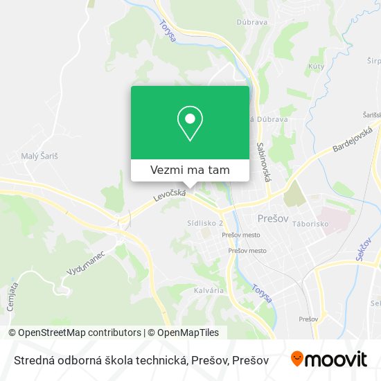 Stredná odborná škola technická, Prešov mapa