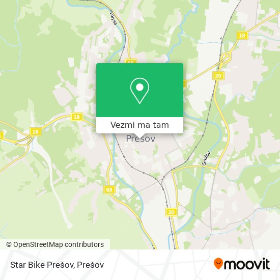 Star Bike Prešov mapa