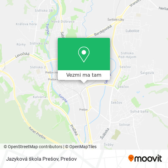 Jazyková škola Prešov mapa