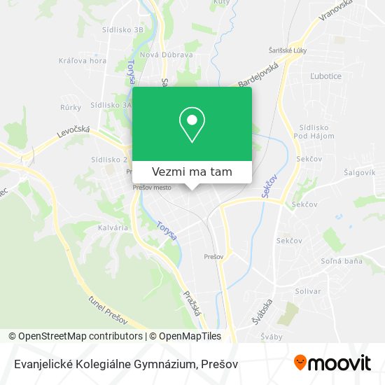 Evanjelické Kolegiálne Gymnázium mapa