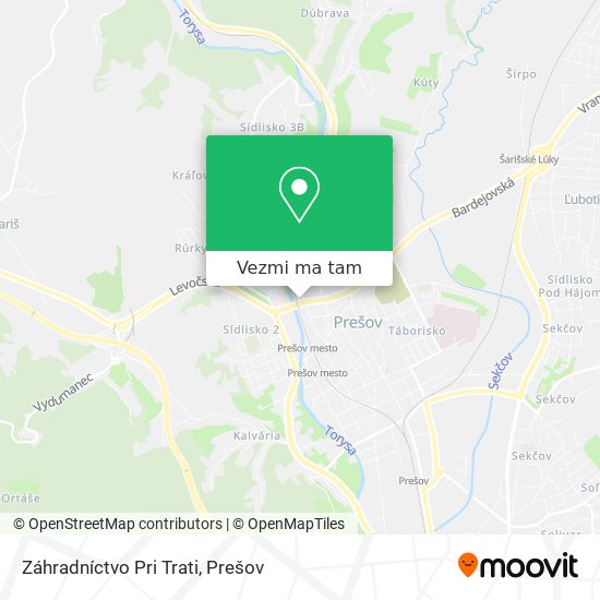 Záhradníctvo Pri Trati mapa