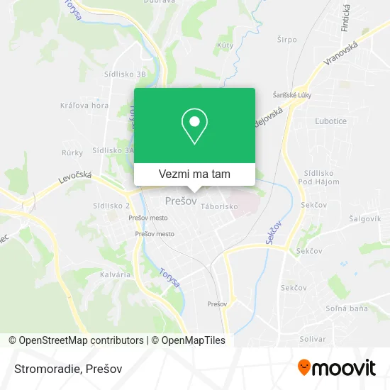 Stromoradie mapa