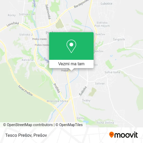 Tesco Prešov mapa