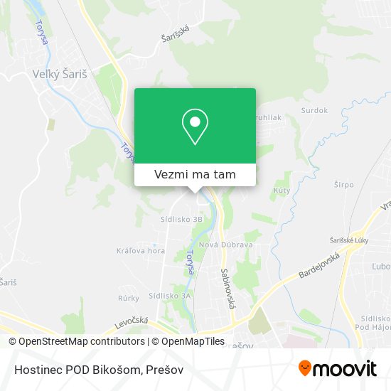 Hostinec POD Bikošom mapa