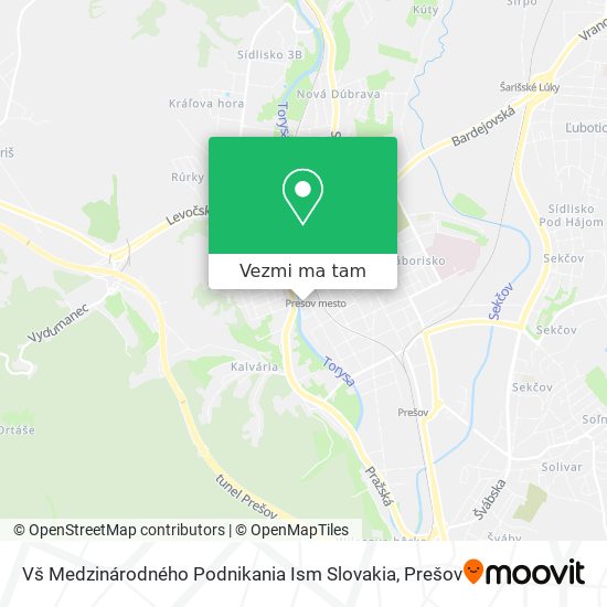 Vš Medzinárodného Podnikania Ism Slovakia mapa