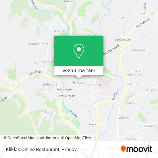 Kliklak Online Restaurant mapa