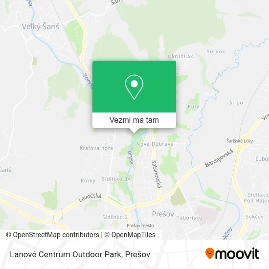 Lanové Centrum Outdoor Park mapa